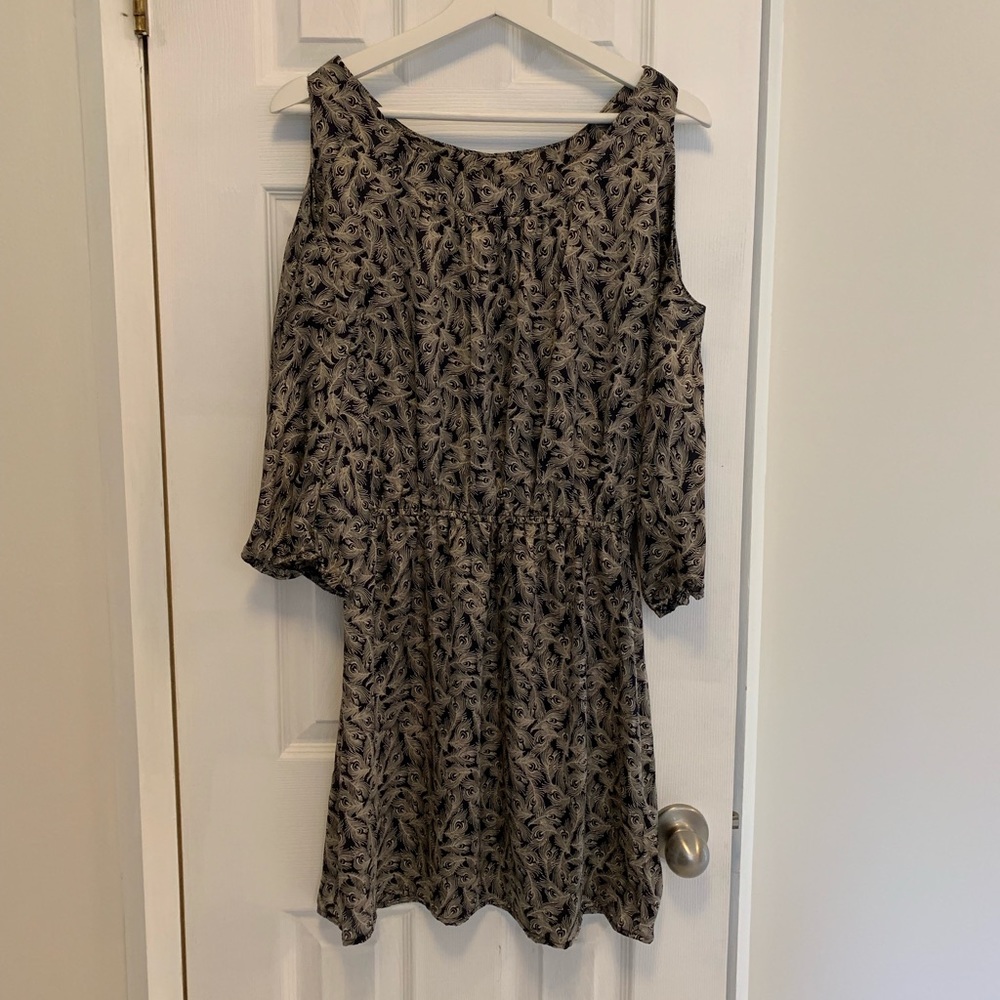 Coco Love Blue Feather Print darling Dress sz L